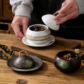 Japanese retro steamed egg cup, one-person soup cup, ceramic tableware, dessert bowl, bird's nest supplement, covered bowl, one-person stew cup