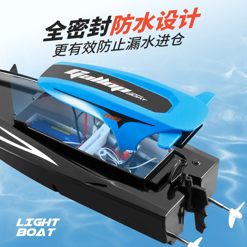 summer 816 remote control boat with led color-changing lights, 2.4g remote control high-speed speedboat racing airboat water toy