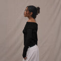 off-the-shoulder knit top: a chic and flattering short sleeve top for women - perfect for autumn