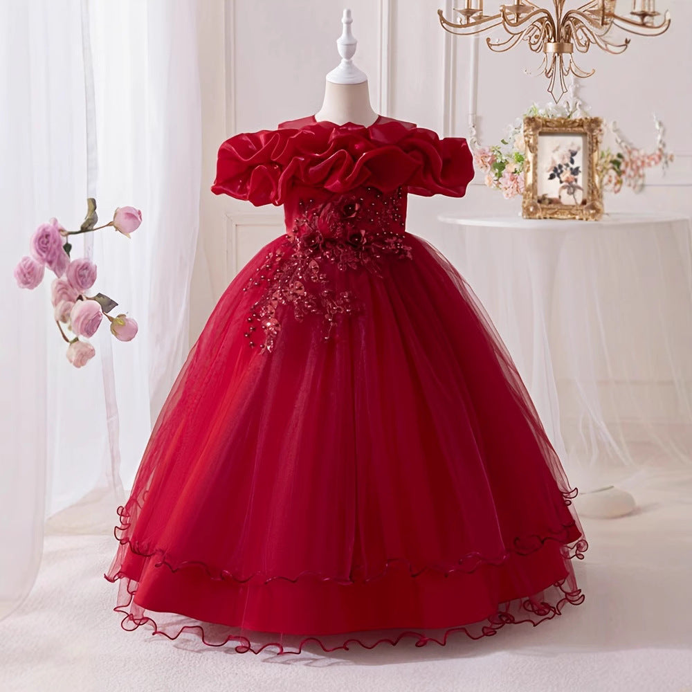 girls' spring/summer mesh dress  new foreign trade princess dress children's foreign trade dress