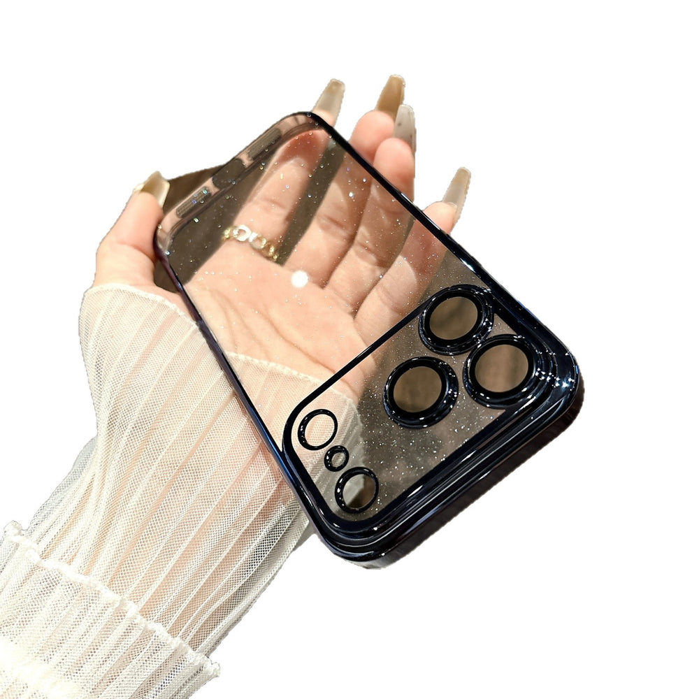 Electroplated pc starry sky glitter suitable for iphone17promax mobile phone case apple 16/15 lens film protective cover