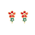 French retro metallic floral stud earrings - chic, elegant, and unique design for women