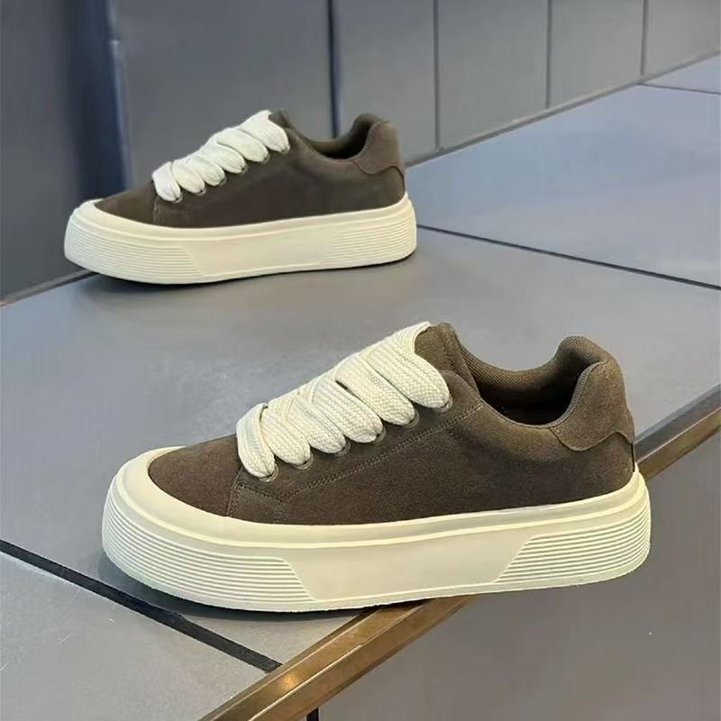 Men's 2026 new summer breathable casual skate shoes - unique design, chunky sole, height increasing, non-slip, wear-resistant, trendy black sneakers