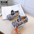 Girls' fashionable and versatile shoes - sequin bow princess shoes - new autumn collection - children's flats - dance shoes - leather shoes