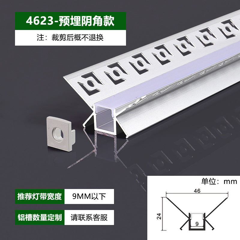 Three pine line light light slot led hard light strip linear light cob embedded cabinet ceiling light with linear light