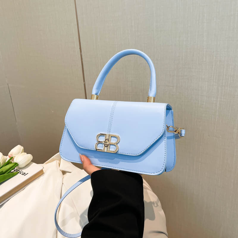 Lock messenger bag Korean version of urban simple small square bag 2025 spring new temperament foreign feeling women's shoulder bag