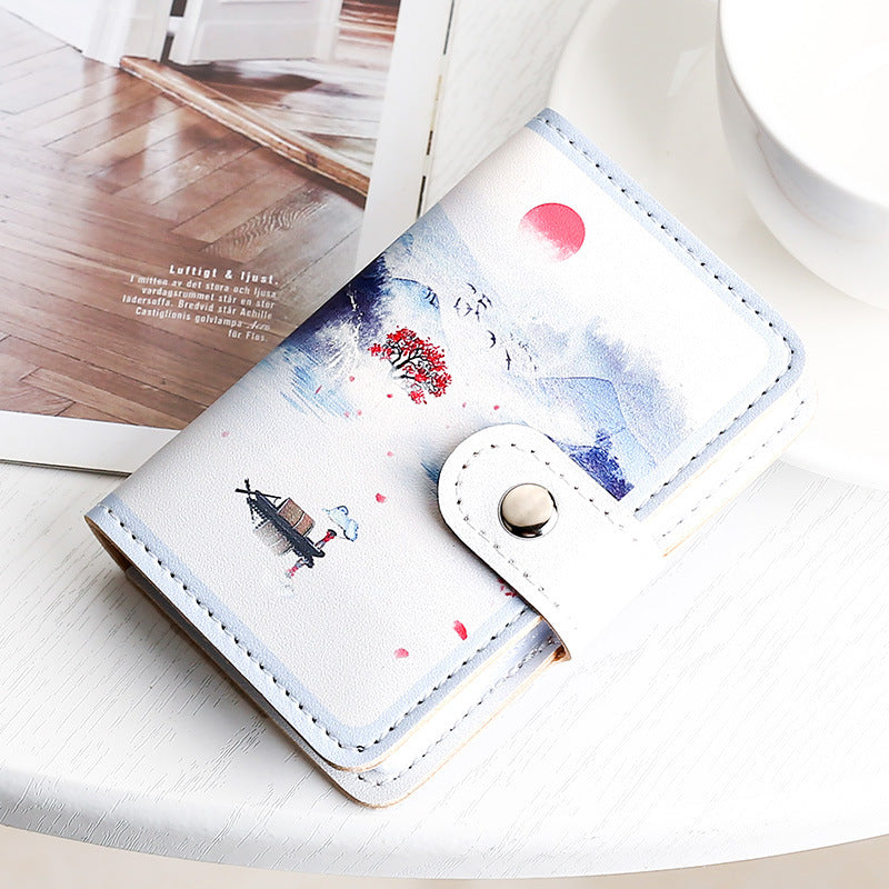 Retro anti-degaussing compact card bag large capacity multi-card position anti-theft card holder driver's license bag female credit card holder