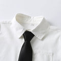 Kids' white shirt, boys' long sleeve, kindergarten uniform, classic white shirt for boys and girls, performance outfit, white shirt