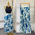 European and american style elegant pleated print midi skirt - high waist, slimming, flowy a-line skirt with elastic waistband - perfect for summer