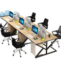 Modern and simple office desk and chair set, complete computer desk for training, minimalist workstation for 2/4/6 people, executive desk