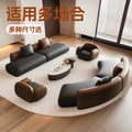 Italian light luxury straight-row curved sofa coffee table hotel lobby seating area large apartment reception sofa table and chair set