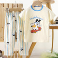 Kids' short-sleeve cotton set: summer t-shirt & pajamas for boys & girls - perfect for home wear and sleepwear