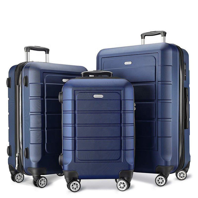 Source manufacturer Cross-border three-piece trolley case ABS material suitcase password boarding universal wheel suitcase bag