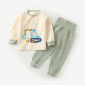 Baby autumn clothessuitpure cotton baby high waist belly protector boys pajamas girl home clothes spring & fall kidsintimates