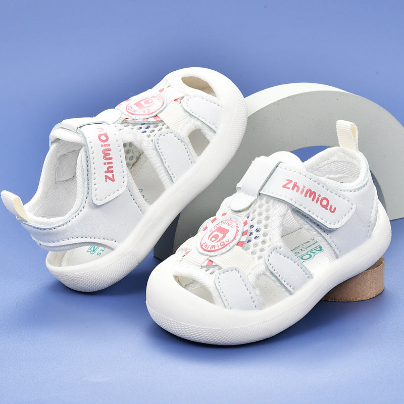 Baby sandals for boys, summer first walker shoes, 0-1-2 years old infant anti-slip soft sole mesh shoes for babies and toddlers, baby girl shoes