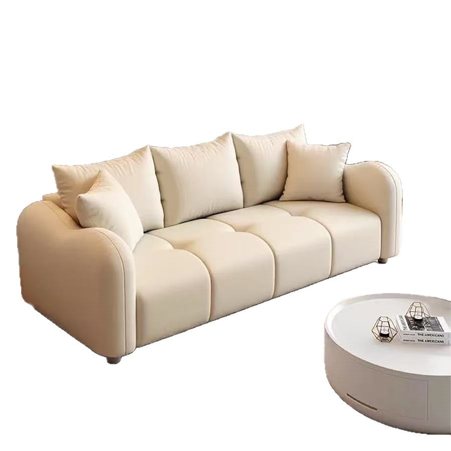 Sofa small apartment living room new arrival cream style straight row leather sofa modern casual apartment double sofa
