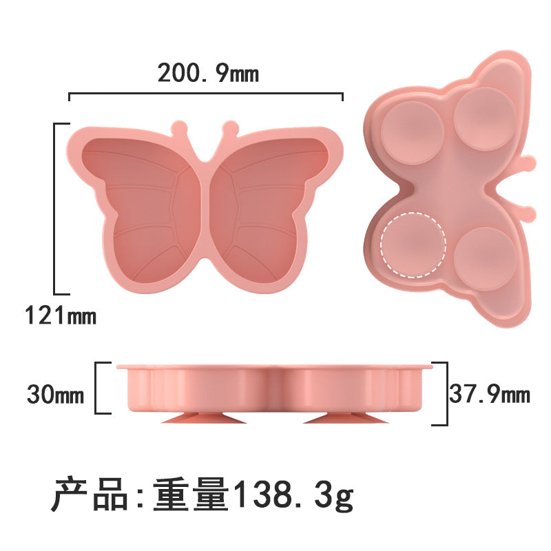 Children's Plate Silicone Suction Cup Learning Food Bowl Grid Plate Infant and Toddler Feeding Tableware Food Grade Baby Supplementary Food Bowl