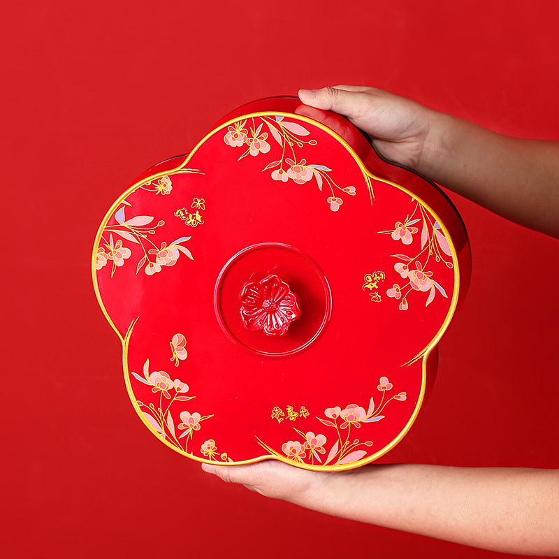 Chinese lace candy box Chinese New Year dried fruit box fruit plate snack storage box New Year's grid nut box wholesale