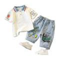 Kids' short-sleeve set:  summer new arrivals - stylish two-piece activewear for boys and girls. wholesale children's clothing