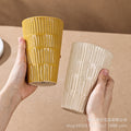 Ins creative bamboo pattern tall mug - large capacity milk & coffee cup for home, office, and large-sized drinking cup