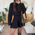 2025 new european and american casual resort style knit long sleeve mini dress women's autumn/winter amazon independent store