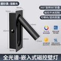 Upgraded full spectrum light source, 98 cri, matte black finish - 3500k soft warm light (cutout size): width 5.5 * height 15 * depth 5