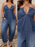 new arrivals: plus size women's deep v ruched loose fit jogger cargo pants for , , and european & american markets