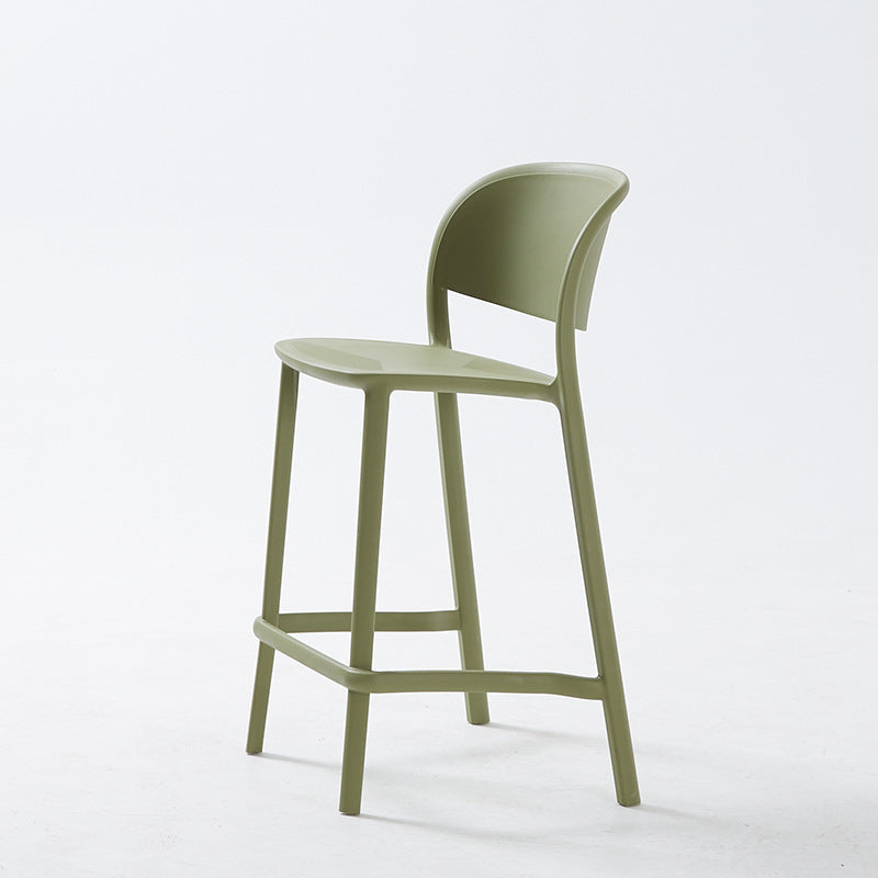 Scandinavian modern casual backrest high chair bar chair stackable outdoor cafe table stool bar chair island chair