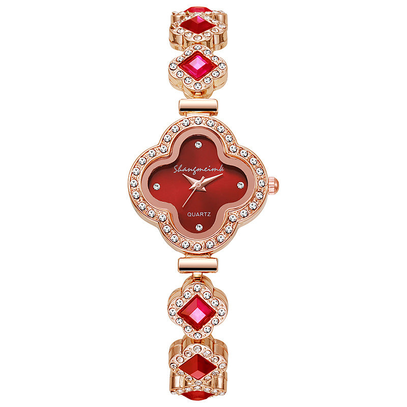 Live hot selling best sellingfashion four-leaf clover bracelet quartz watch emerald women's watch women's watch manufacturer wholesale