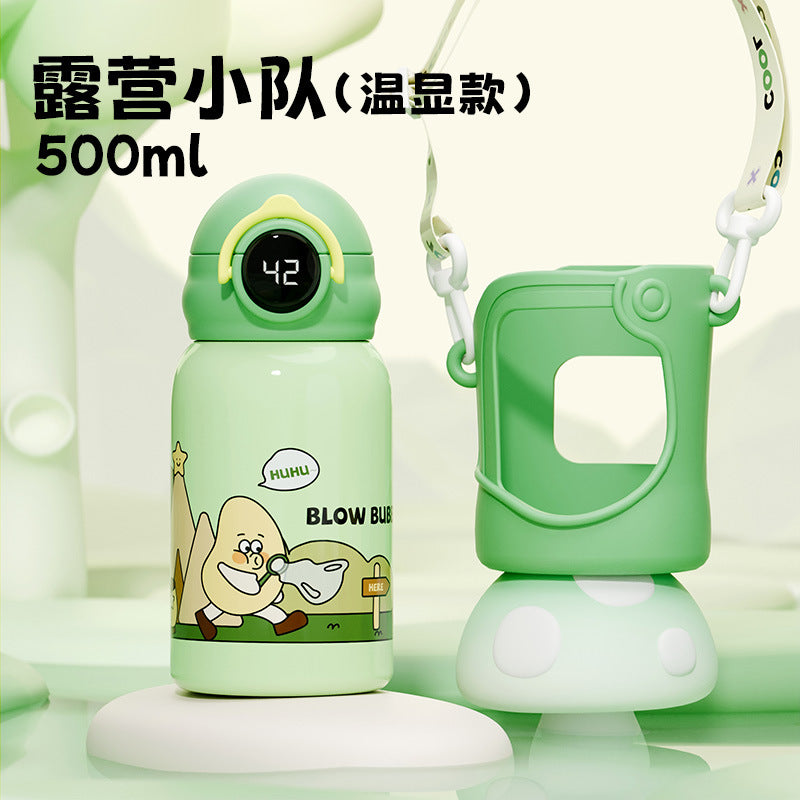 Kids thermos cup 316 stainless steel straw cup cute stainless steel cartoon student cup portable cup manufacturer