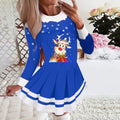 2025 european and american cross-border women's autumn/winter new collection: round neck long sleeve pleated casual party dress