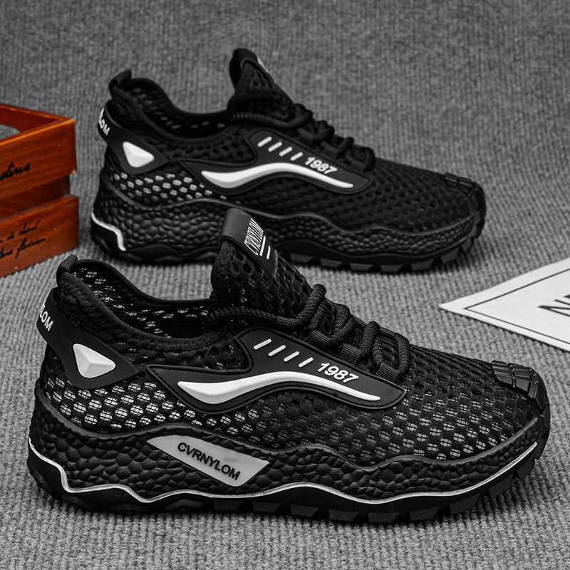 2026 summer men's mesh breathable shoes hollow-out sneakers fashionable lightweight casual shoes men's versatile trendy footwear