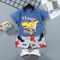 Kids' short-sleeve set: 100% cotton boys' t-shirt & baby summer outfit - girls' shorts, infant clothing, wholesale summer apparel