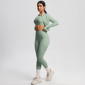 European and american high-waisted butt-lifting tight pocket pants quick-dry yoga set cloud-like running fitness apparel three-piece activewear set
