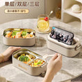 Insulated lunch box stainless steel microwave heating portable large capacity multi-layer for home office worker student lunch box