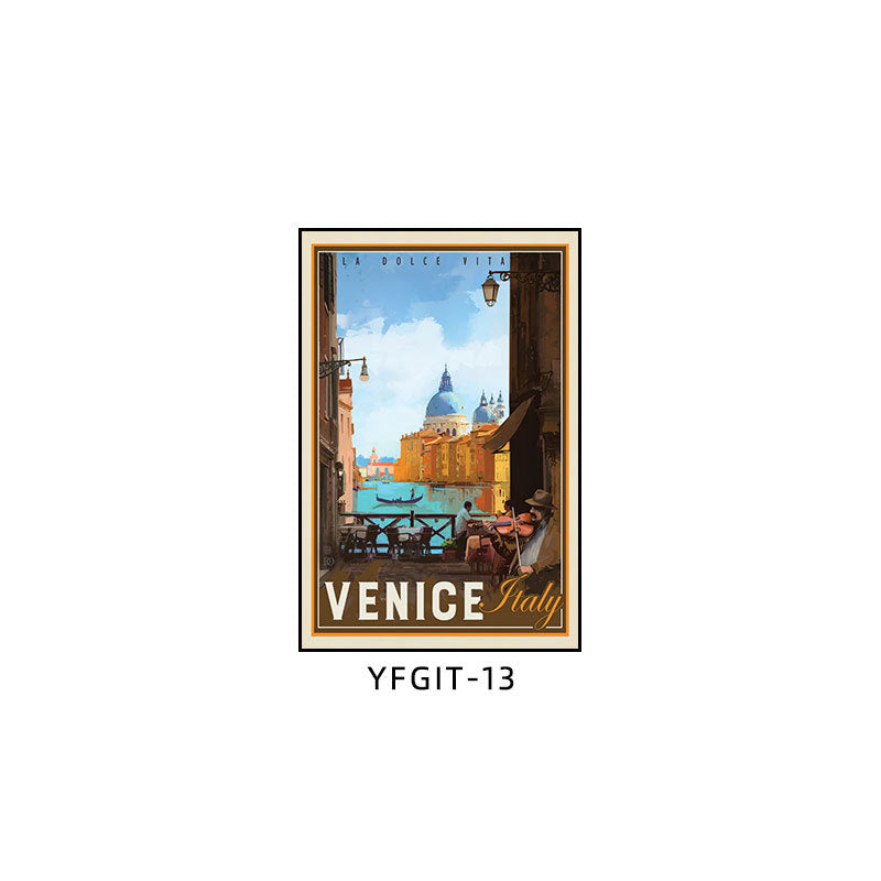 Italian landscape decoration painting retro nostalgic hotel KTV box hanging painting restaurant hotel homestay building mural