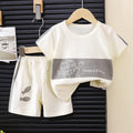 new kids' short-sleeve striped t-shirt set - summer baby & toddler clothing, korean style