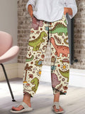 new  wide-leg pants: relaxed fit, cotton linen blend, printed, pocketed, elastic waist, cropped length - women's - in stock