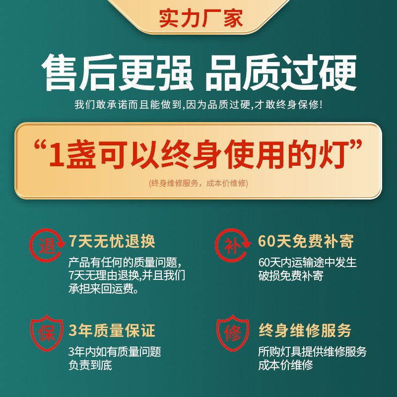 Full Spectrum Intelligent Eye Protection Ceiling Light Walnut Living Room Light Study Dining Room Balcony Bedroom New Whole House Lighting