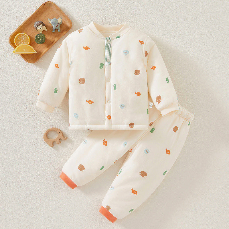 Babibele baby clothes winter thickened quilted set, class a children's autumn outfit, infant clothing, newborn clothes