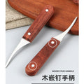 Stainless steel shrimp knife with wooden handle - shrimp deveiner, shell remover, and vein picker - multi-purpose kitchen tool