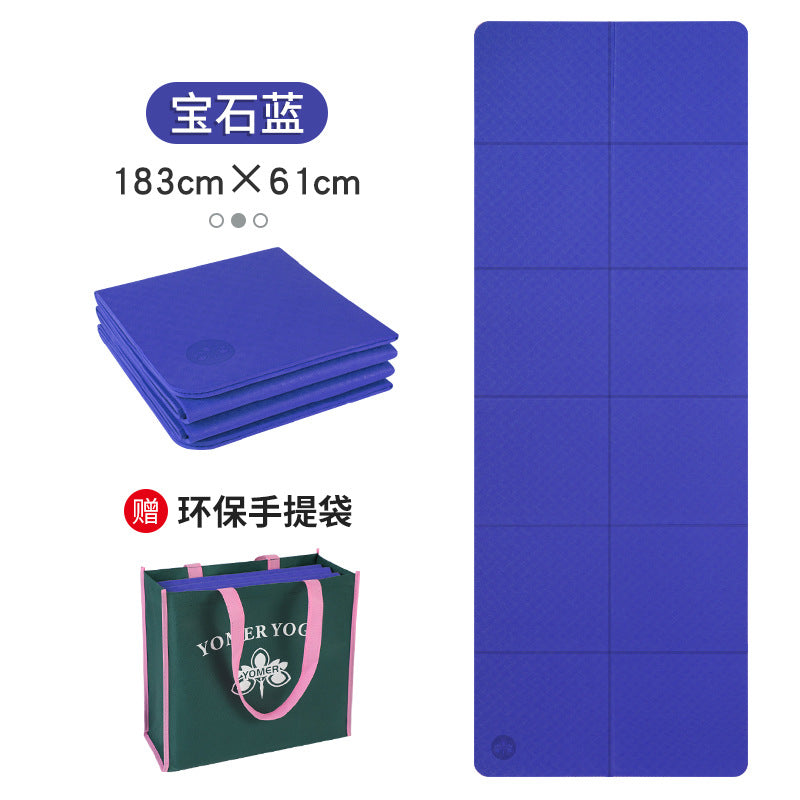 Foldable yoga mat tpe portable student nap mat eco-friendly odorless non-slip sports cross-border yoga mat