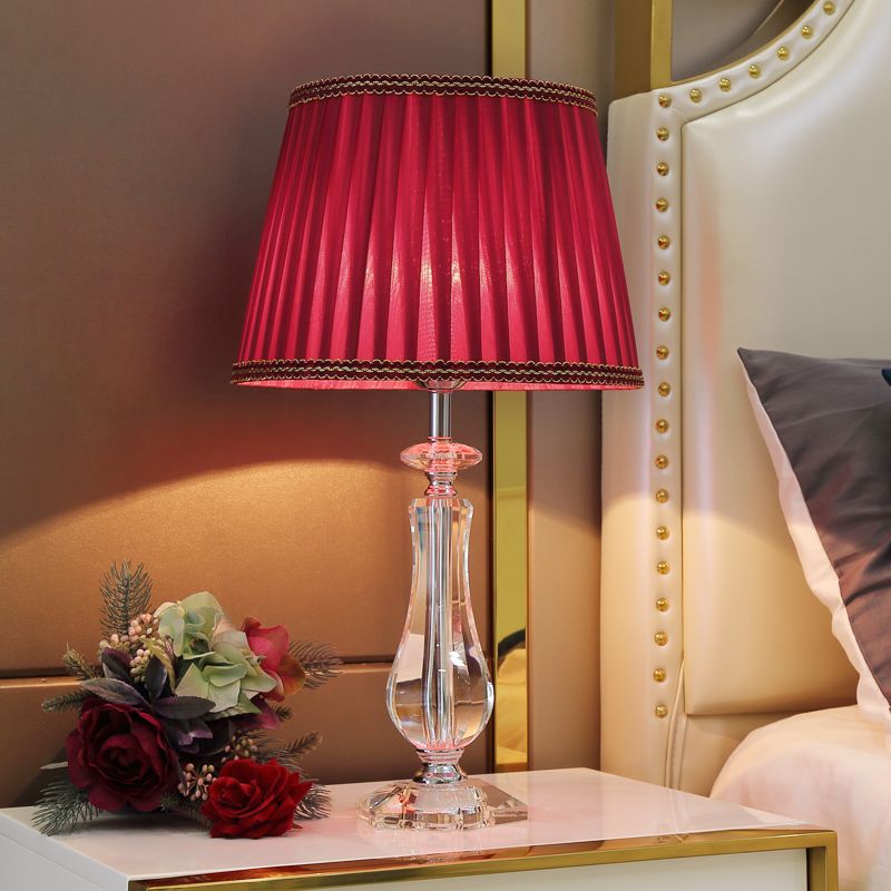 Modern fashion crystal table lamp bedroom bedside lighting living room light luxury warm romantic wedding american style dimmable remote control