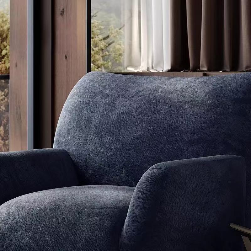 Rotating petal sofa chair, top-grain leather leisure chair, adjustable backrest for balcony, pink designer living room high-end furniture