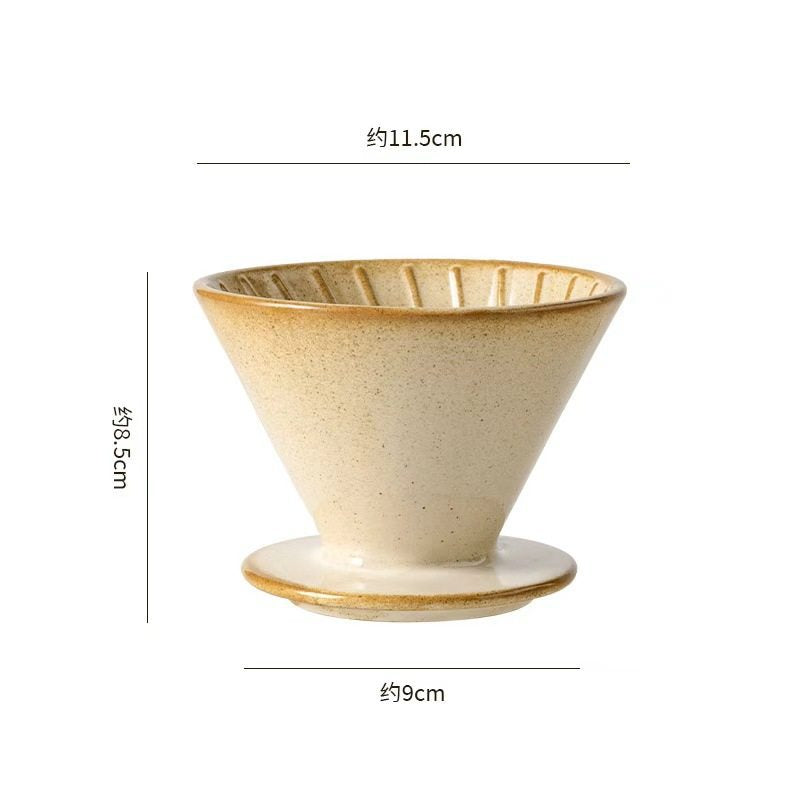 Retro japanese high-looking kiln-turned ceramic coffee filter stylish mocha coffee filter cup coffee powder filter