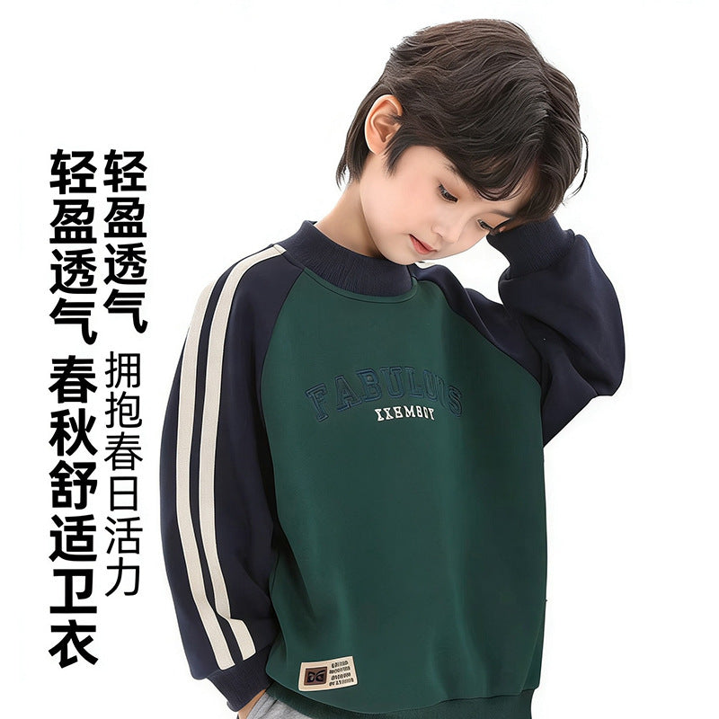 Men's spring and autumn outfit set  spring collection kids' clothing sportswear autumn style teenager spring sweatshirt boy's top