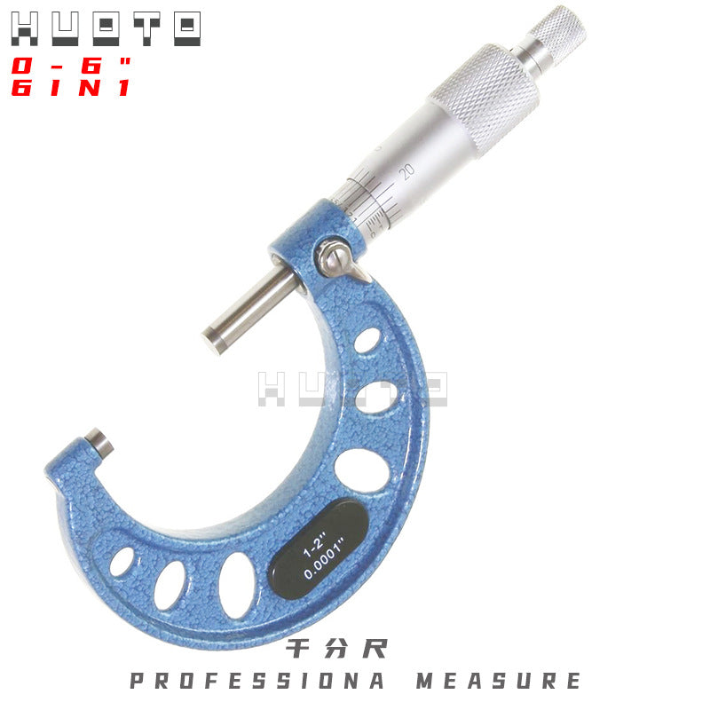 HUOTO Metric/Imperial 0-6inch Outer Diameter Micrometer, Micrometer Set, Digital Micrometer, Plastic Box