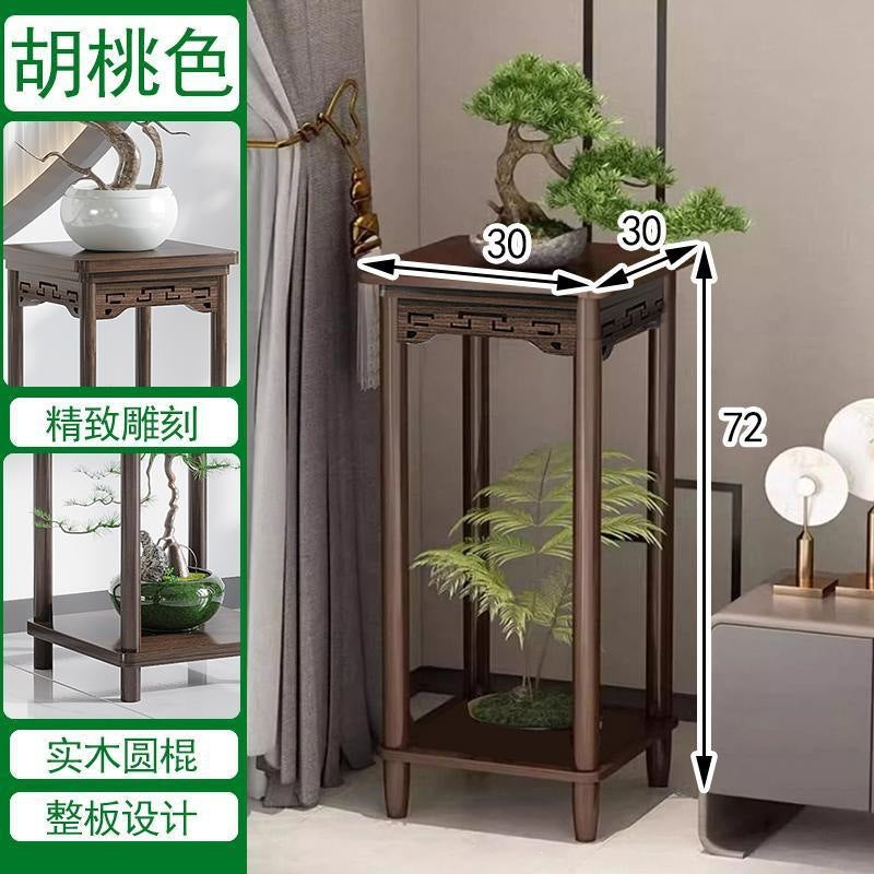 Pothos solid wood flower stand living room bedroom coffee table for homemovable small table sofa side table side cabinet extremely narrow coffee table stand