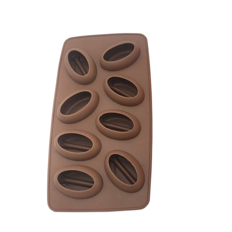 Coffee bean silicone ice grid frozen ice cube mold household refrigerator ice box food grade homemade ice mold ice making artifact