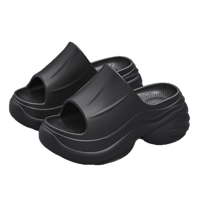 8cm thick sole slippers 2025 new internet celebrity ins summer eva platform sole beach non-slip heightened cool slippers for women